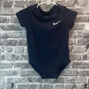 Nike Navy Blue Baby Onesie with White Logo